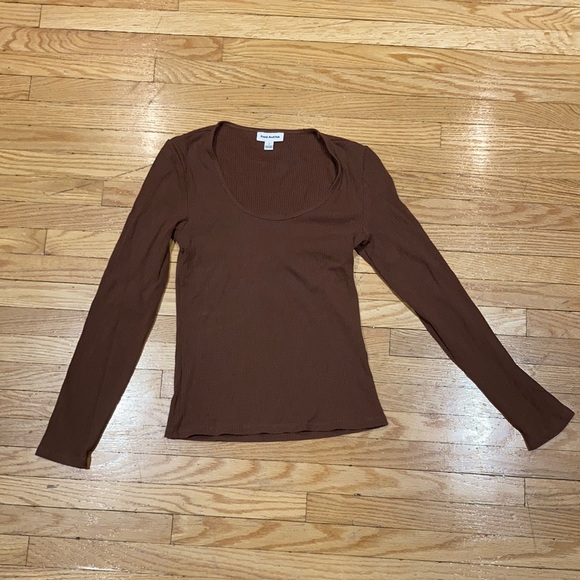 Frank and oak brown women’s long sleeve shirt - Picture 1 of 5